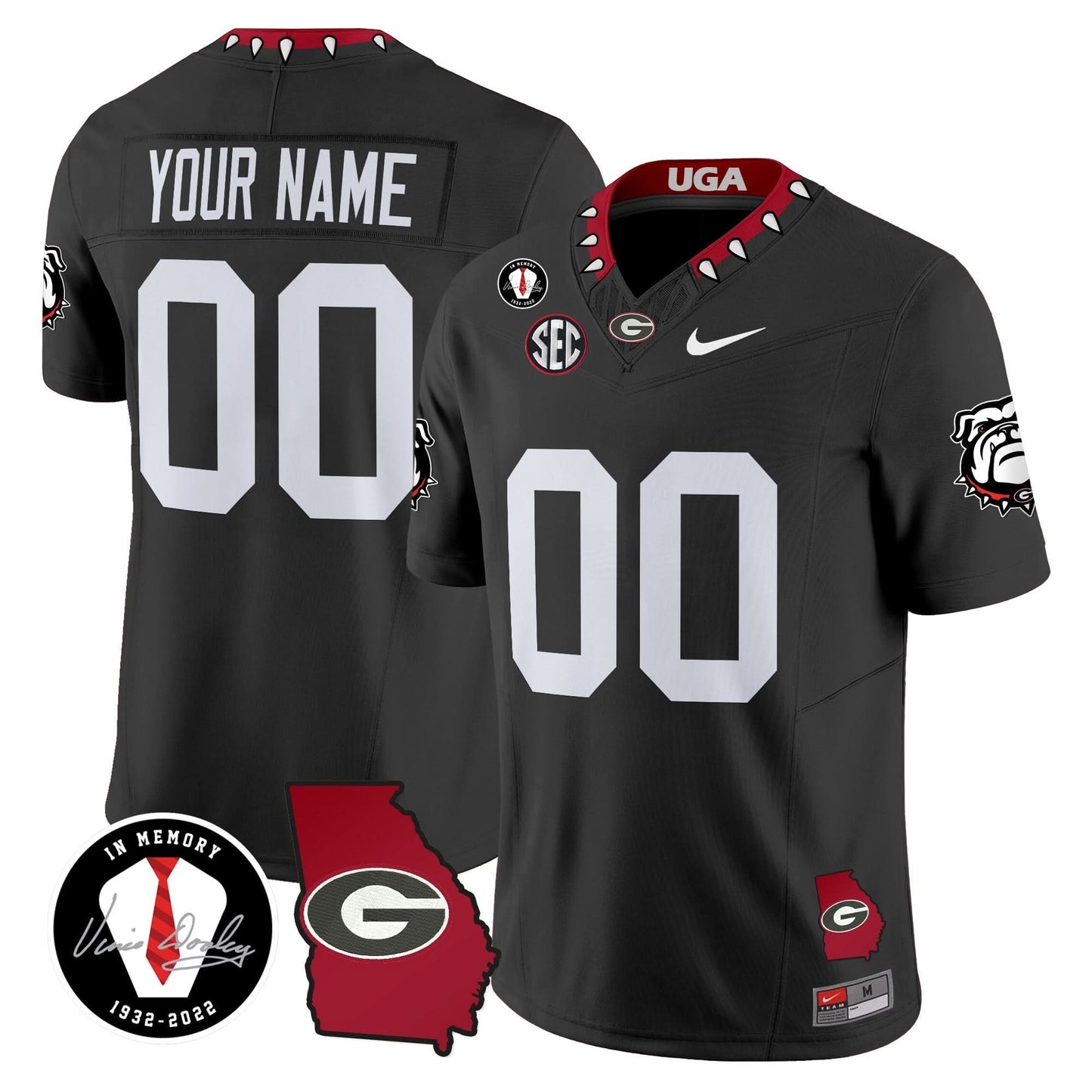 Georgia Bulldogs 2024 Vapor Limited Custom Jersey V5- Georgia Map - All Stitched