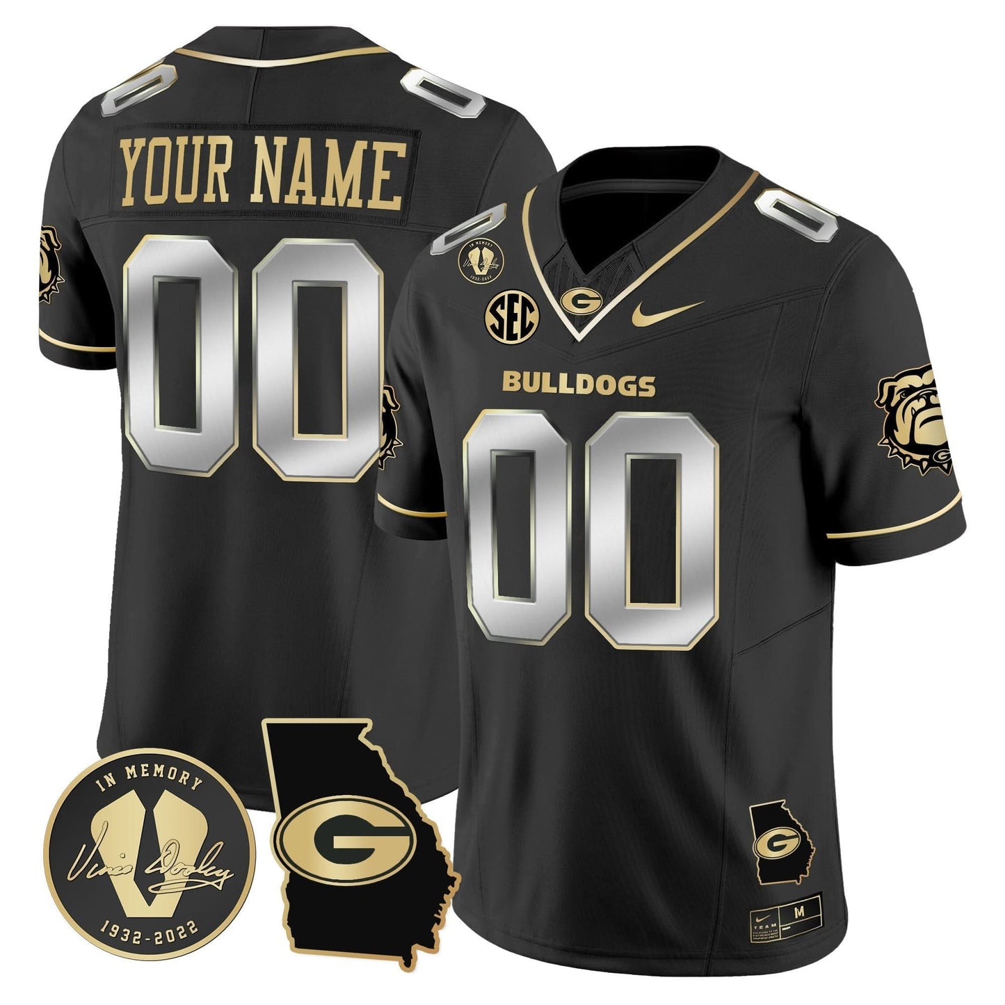 Georgia Bulldogs 2024 Vapor Limited Custom Jersey V5- Georgia Map - All Stitched