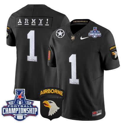 Army Black Knights 2024 AAC Championship Patch Vapor Limited Jersey - All Stitched