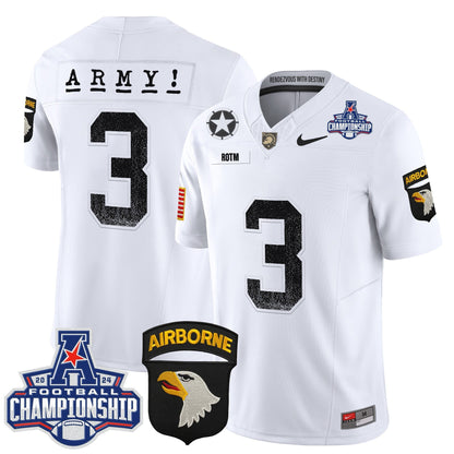 Army Black Knights 2024 AAC Championship Patch Vapor Limited Jersey - All Stitched