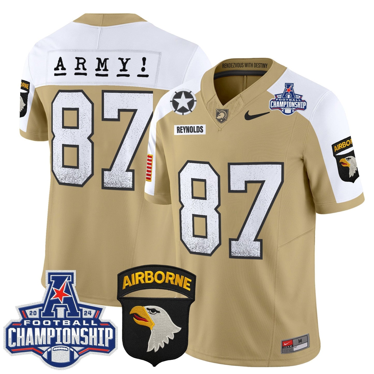 Army Black Knights 2024 AAC Championship Patch Vapor Limited Jersey - All Stitched