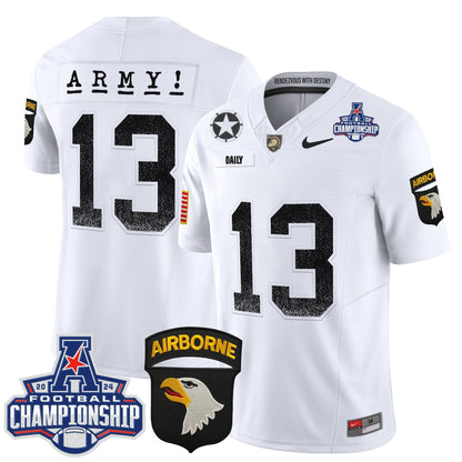 Army Black Knights 2024 AAC Championship Patch Vapor Limited Jersey - All Stitched