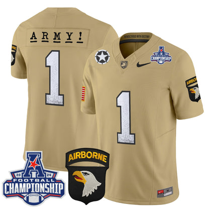 Army Black Knights 2024 AAC Championship Patch Vapor Limited Jersey - All Stitched