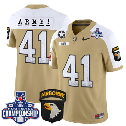 Army Black Knights 2024 AAC Championship Patch Vapor Limited Jersey - All Stitched