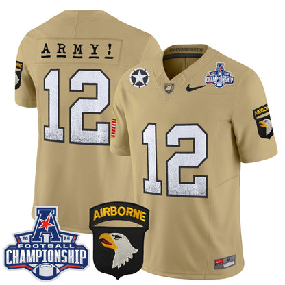 Army Black Knights 2024 AAC Championship Patch Vapor Limited Jersey - All Stitched