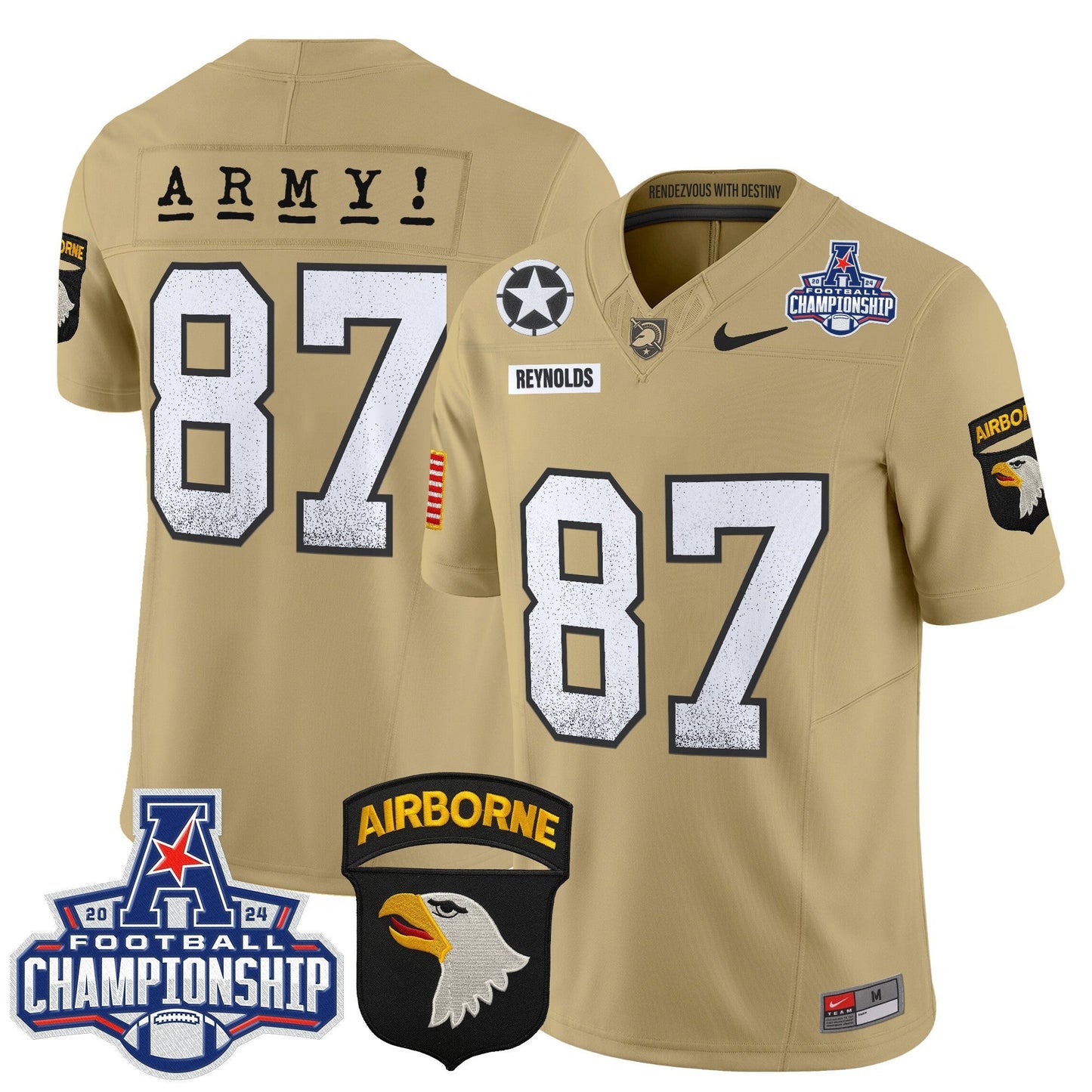 Army Black Knights 2024 AAC Championship Patch Vapor Limited Jersey - All Stitched