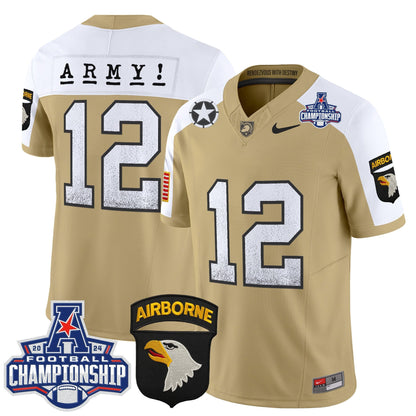 Army Black Knights 2024 AAC Championship Patch Vapor Limited Jersey - All Stitched