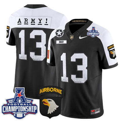 Army Black Knights 2024 AAC Championship Patch Vapor Limited Jersey - All Stitched
