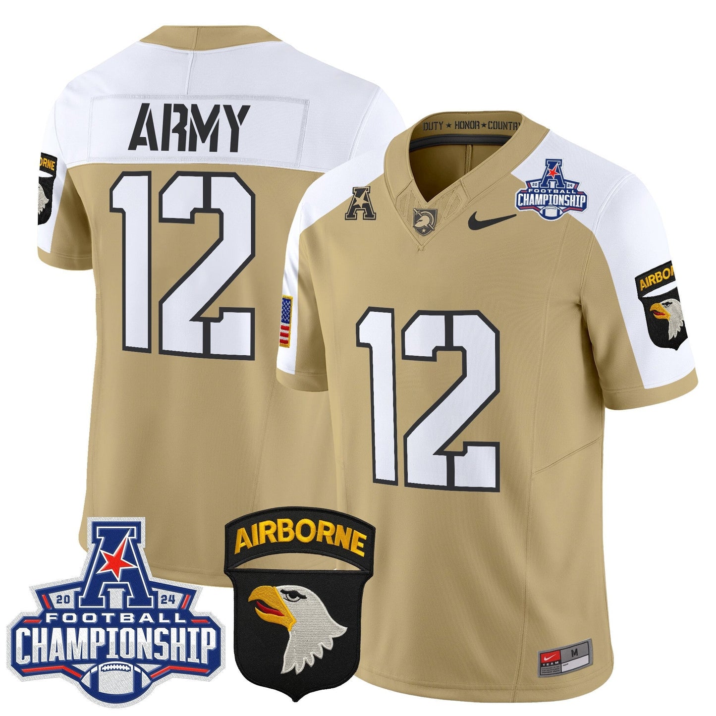 Army Black Knights 2024 AAC Championship Patch Vapor Limited Jersey V2 - All Stitched