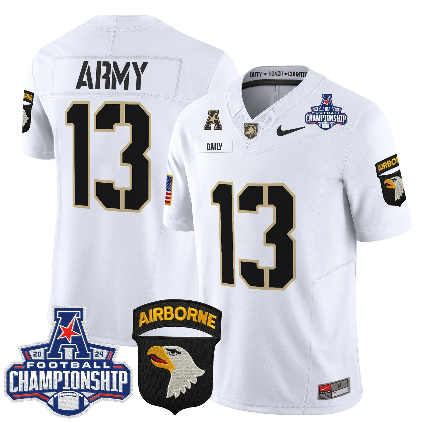 Army Black Knights 2024 AAC Championship Patch Vapor Limited Jersey V2 - All Stitched