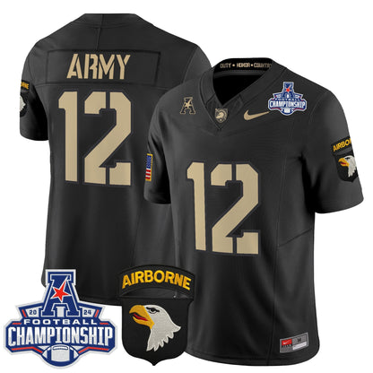 Army Black Knights 2024 AAC Championship Patch Vapor Limited Jersey V2 - All Stitched