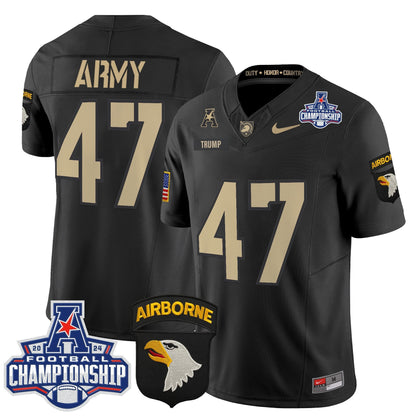 Army Black Knights 2024 AAC Championship Patch Vapor Limited Jersey V2 - All Stitched