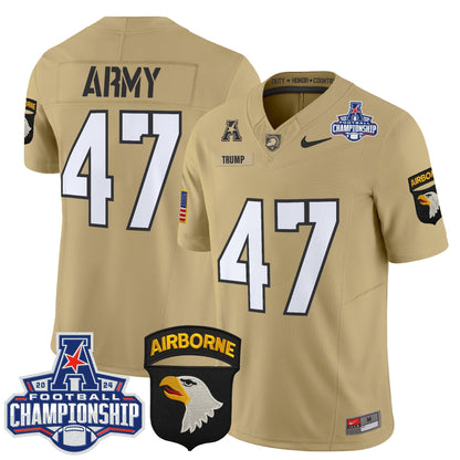 Army Black Knights 2024 AAC Championship Patch Vapor Limited Jersey V2 - All Stitched