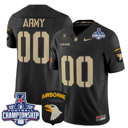 Army Black Knights 2024 AAC Championship Patch Vapor Limited Custom Jersey V2 - All Stitched