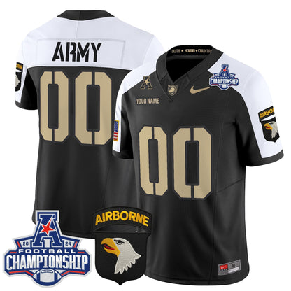 Army Black Knights 2024 AAC Championship Patch Vapor Limited Custom Jersey V2 - All Stitched