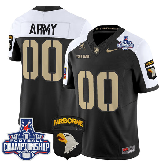 Army Black Knights 2024 AAC Championship Patch Vapor Limited Custom Jersey V2 - All Stitched