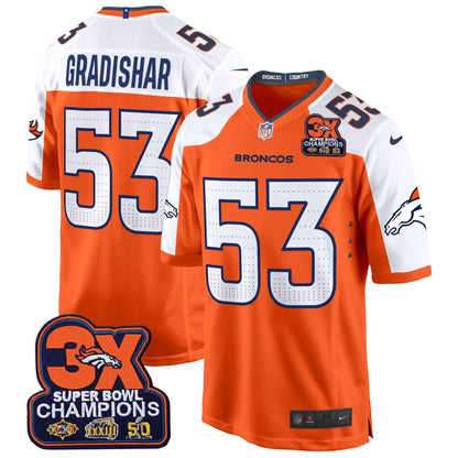 DEN 3-Time Champions Patch Game Jersey - Al Stitched
