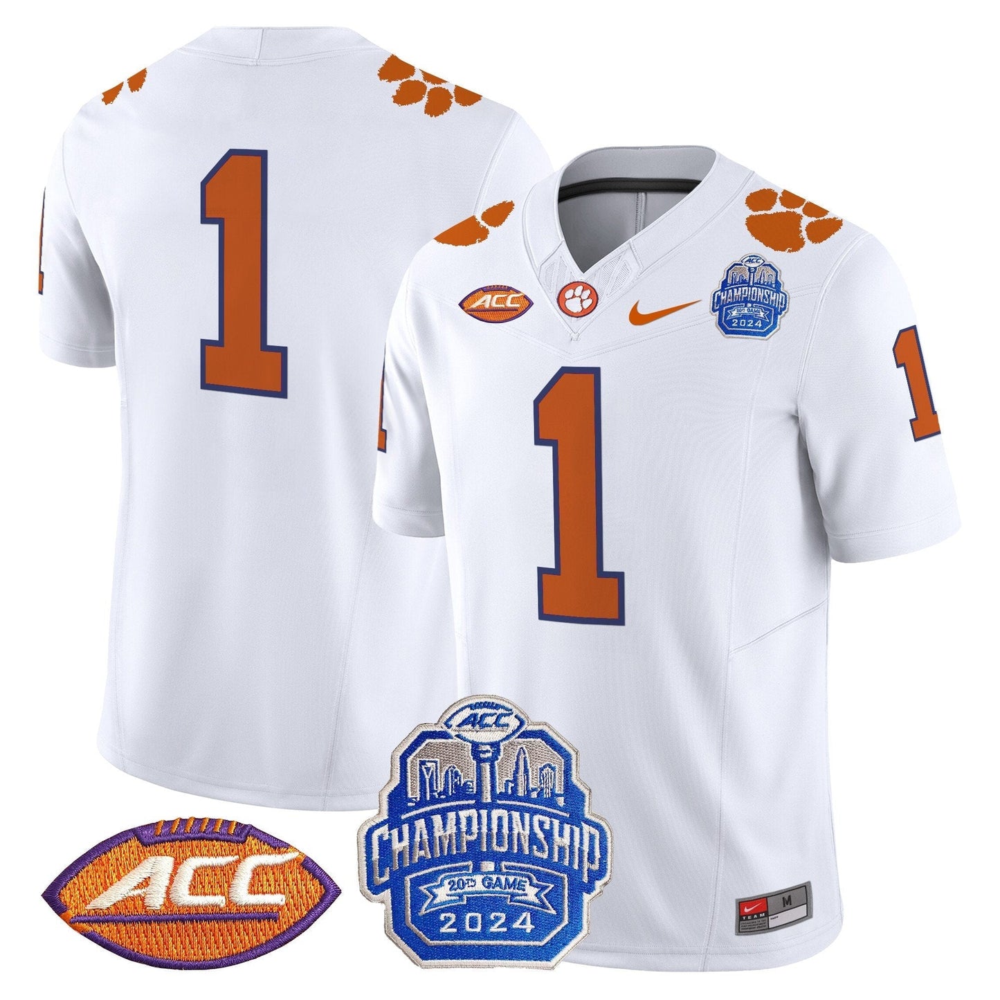 CLEM 2024 ACC Championship Patch Vapor Limited Jersey - All Stitched