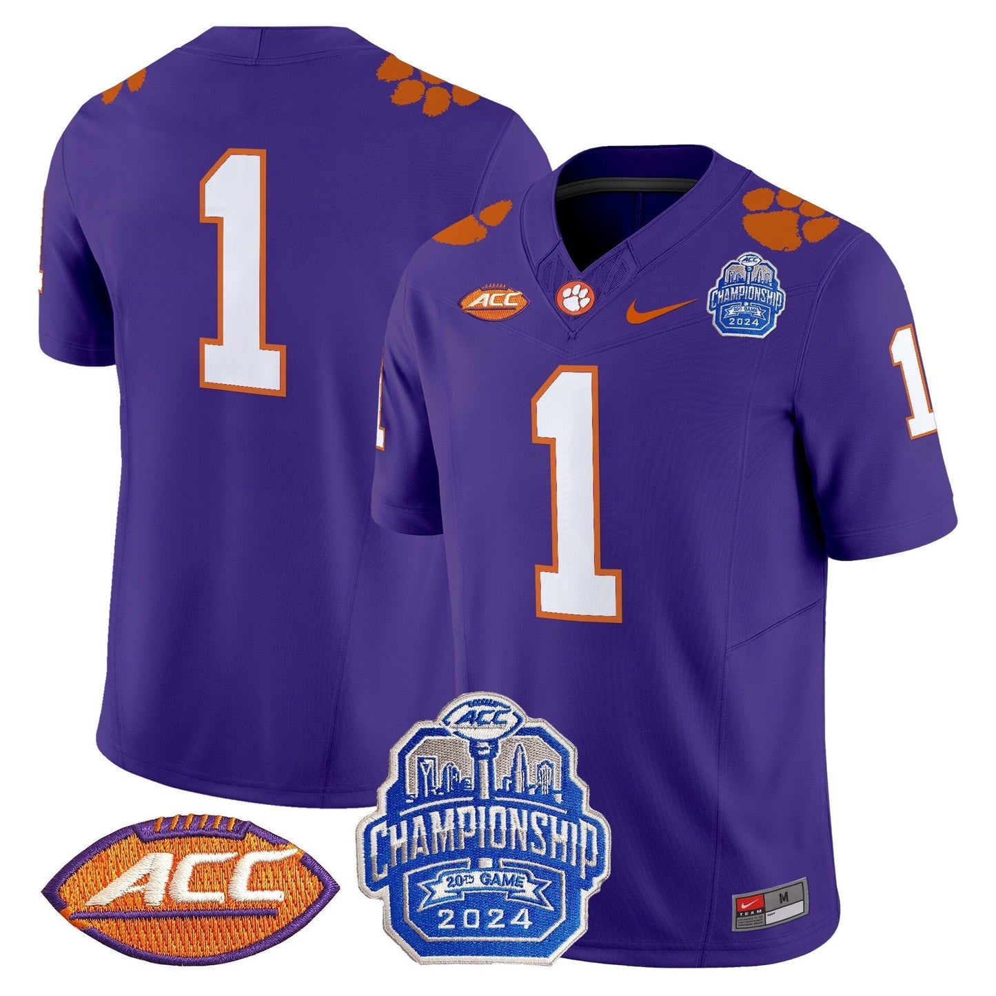 CLEM 2024 ACC Championship Patch Vapor Limited Jersey - All Stitched