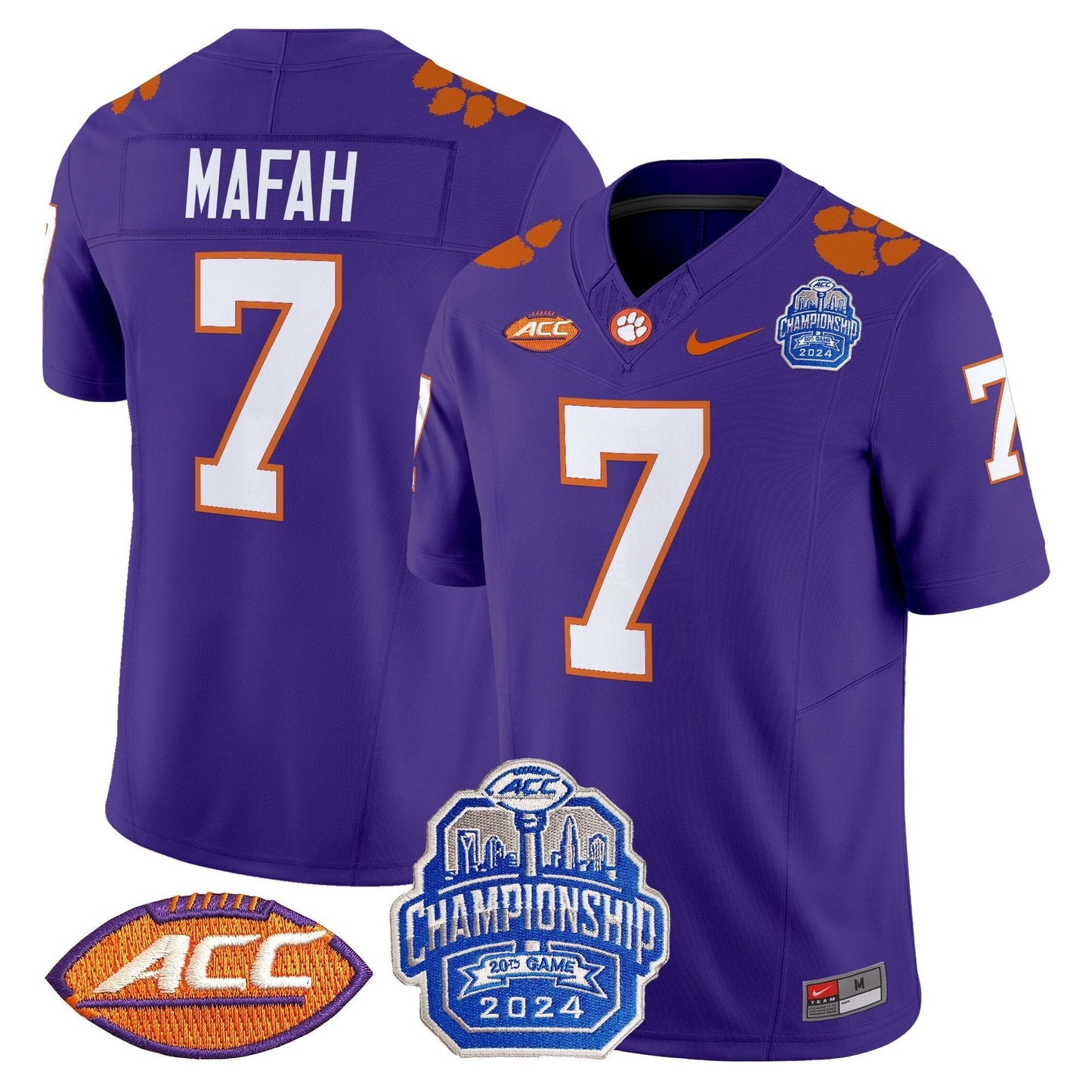 CLEM 2024 ACC Championship Patch Vapor Limited Jersey - All Stitched