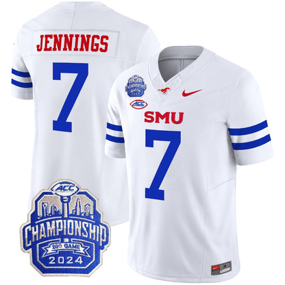 SMU Mustangs 2024 ACC Championship Patch Vapor Limited Jersey - All Stitched