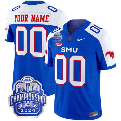 SMU Mustangs 2024 ACC Championship Patch Vapor Limited Custom Jersey - All Stitched