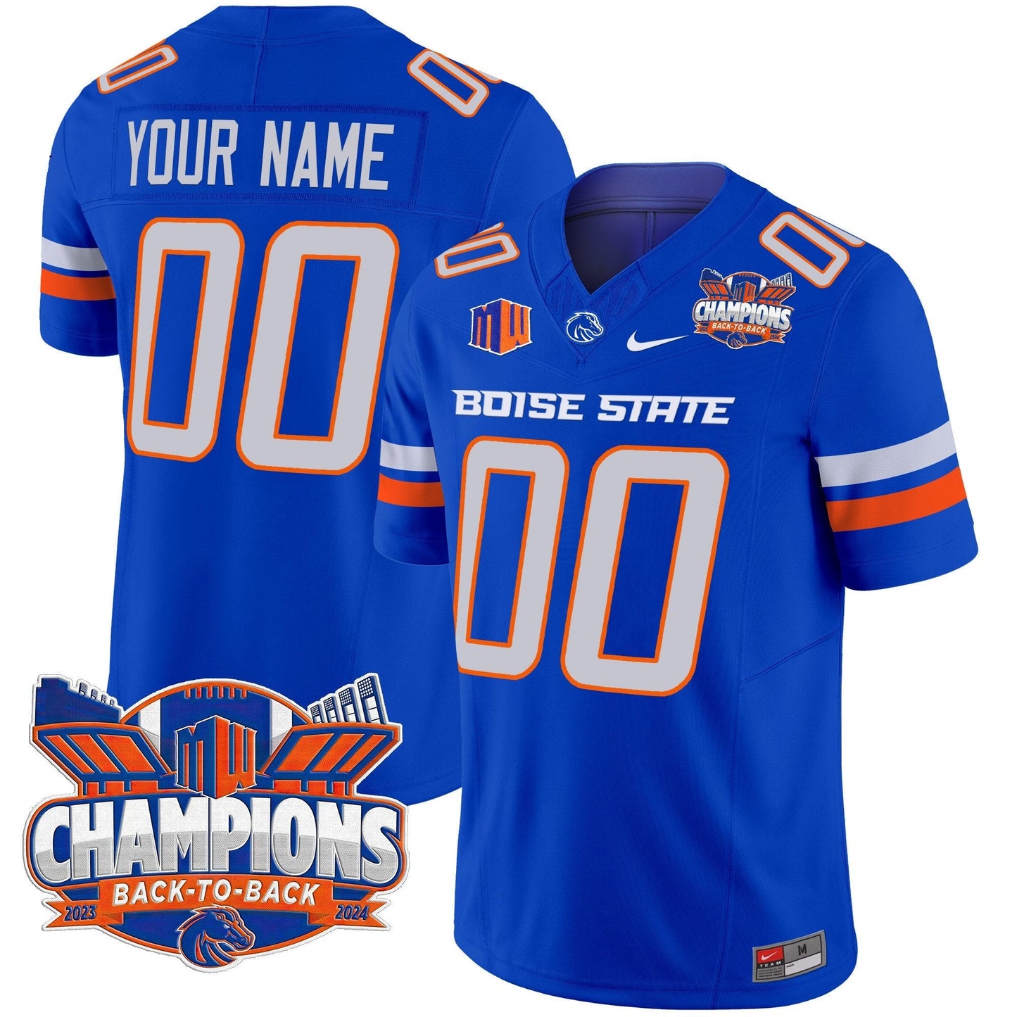 BSU 2024 Back To Back Champions Vapor Limited Custom Jersey - All Stitched
