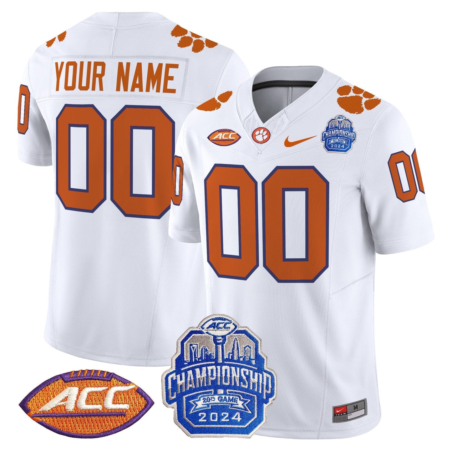 CLEM 2024 ACC Championship Patch Vapor Limited Custom Jersey - All Stitched