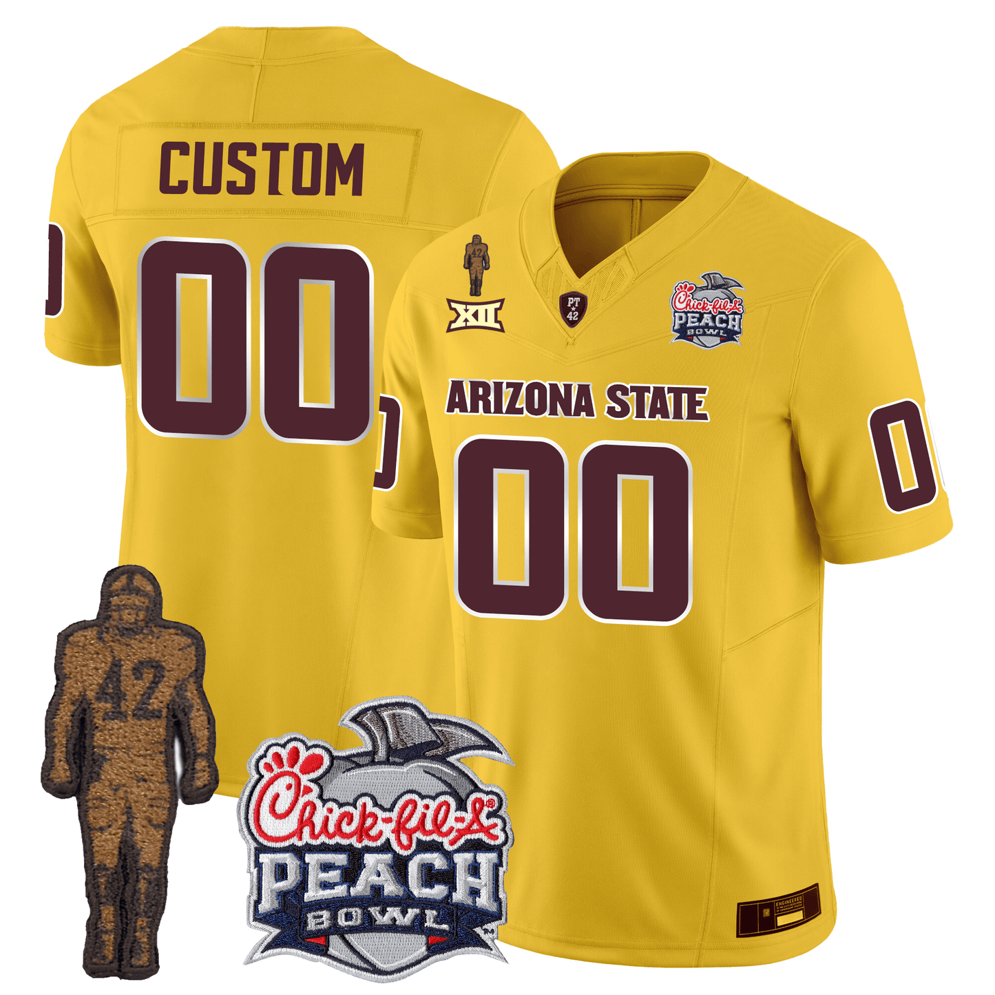 Custom Arizona Sun Devils Football 24/25 Jersey - Peach Bowl Patch