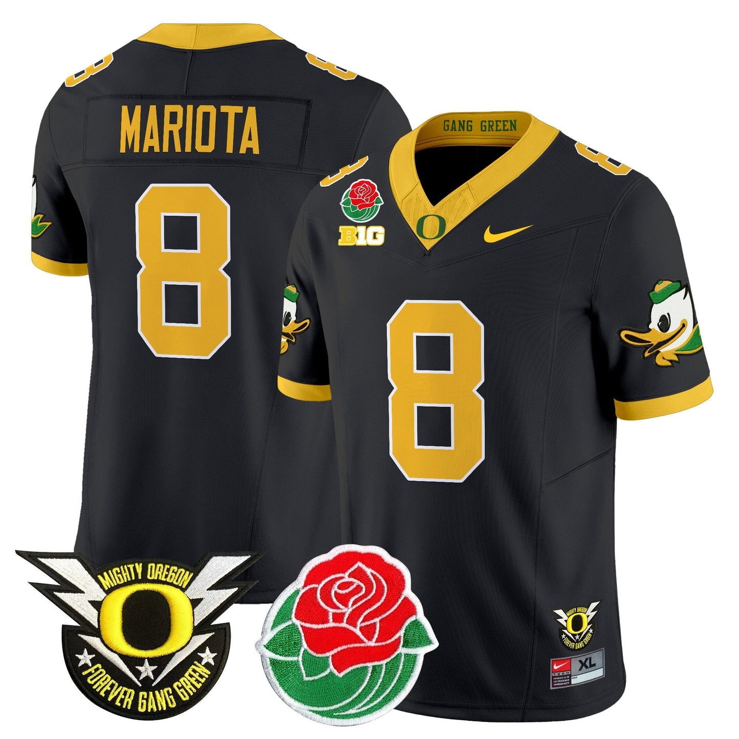 ORE 2025 Rose Bowl Game & BIG Patch Vapor Limited Jersey - All Stitched