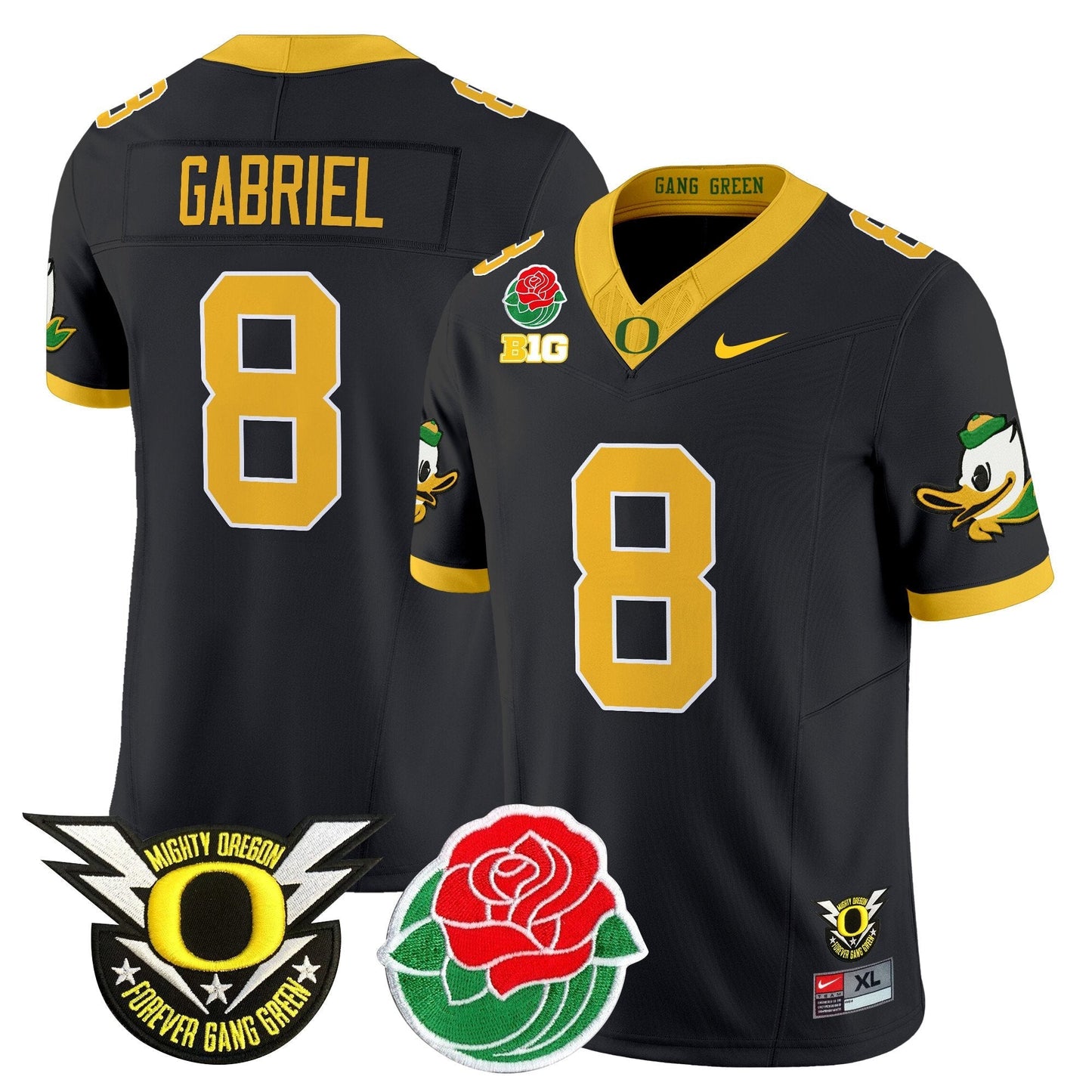ORE 2025 Rose Bowl Game & BIG Patch Vapor Limited Jersey - All Stitched
