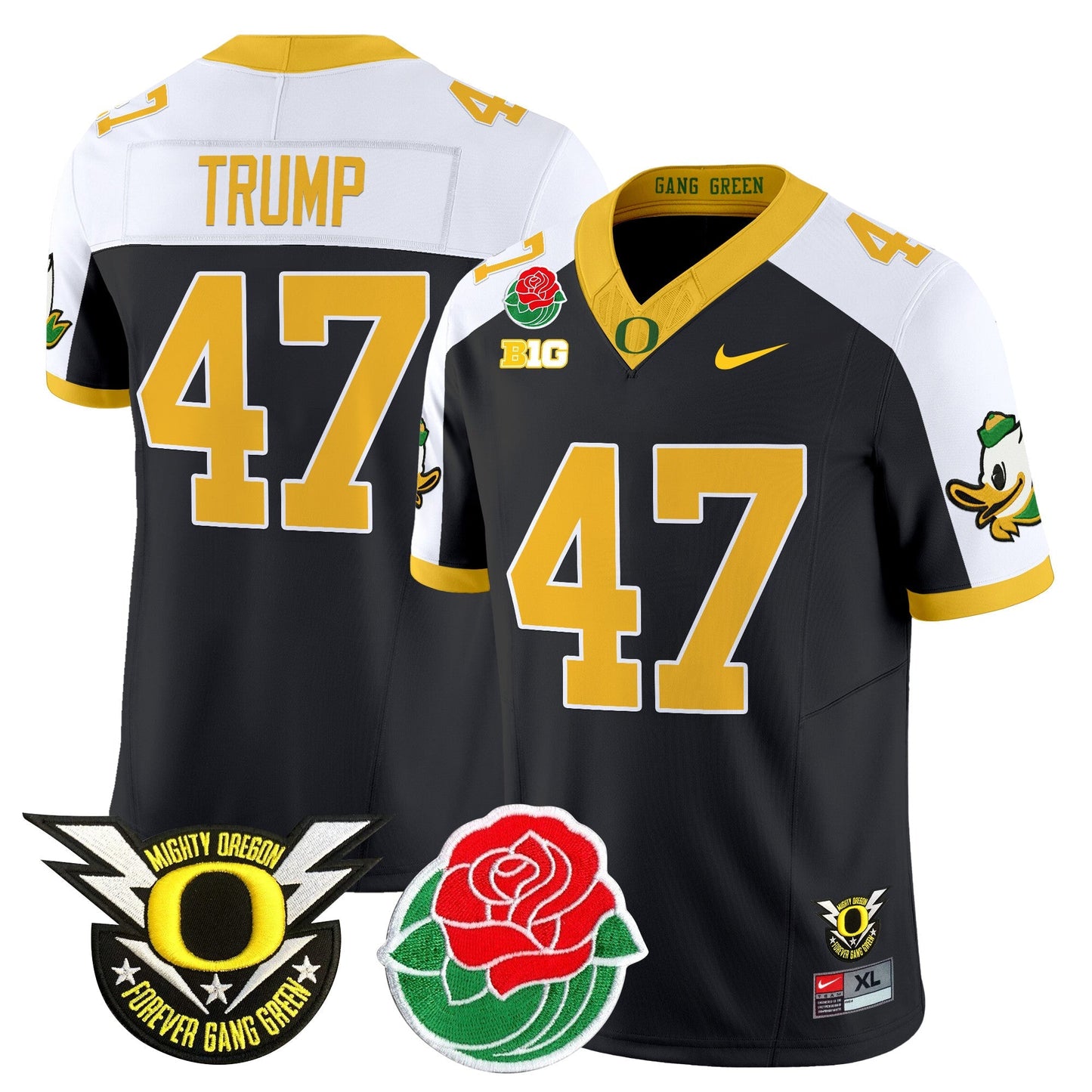 ORE 2025 Rose Bowl Game & BIG Patch Vapor Limited Jersey - All Stitched