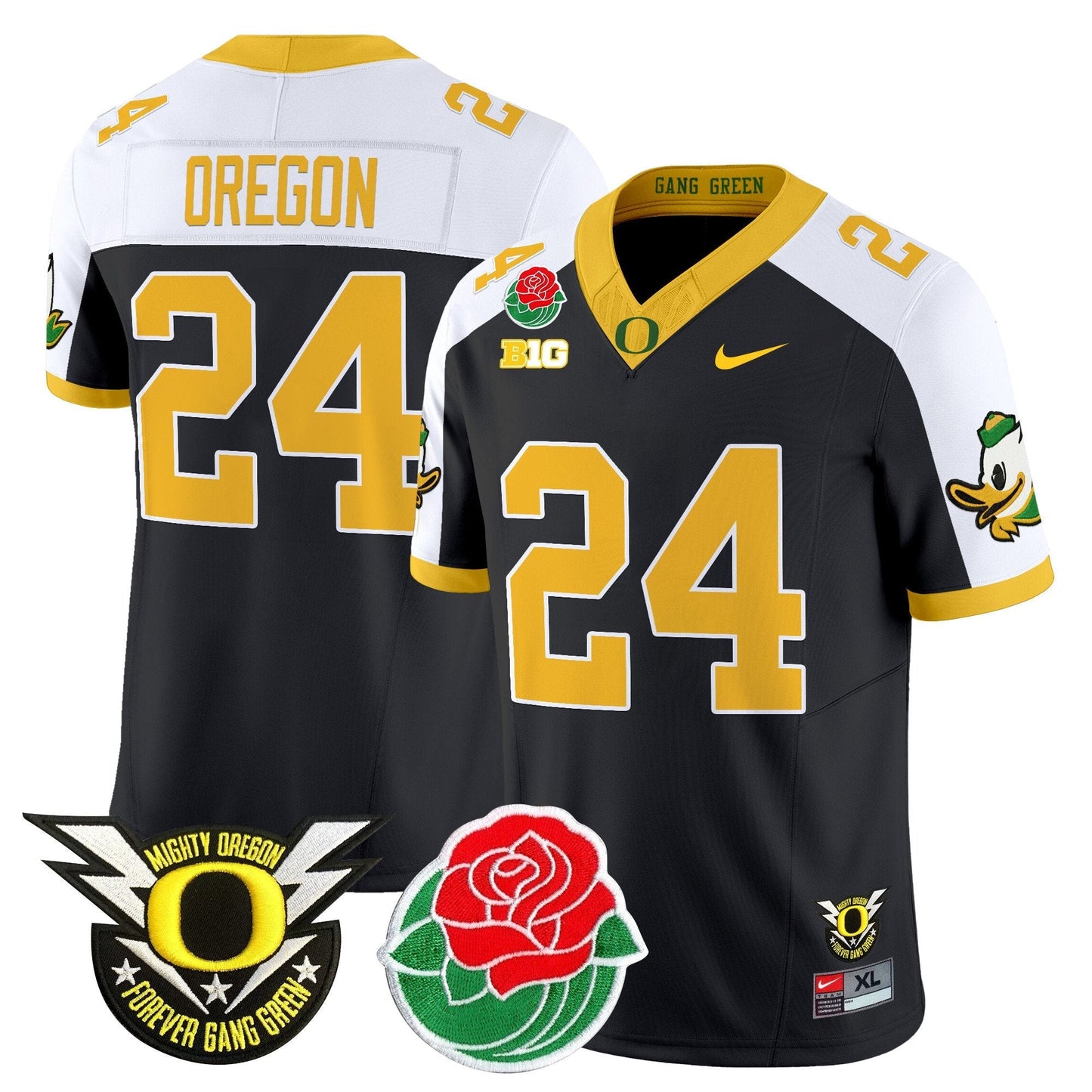 ORE 2025 Rose Bowl Game & BIG Patch Vapor Limited Jersey - All Stitched