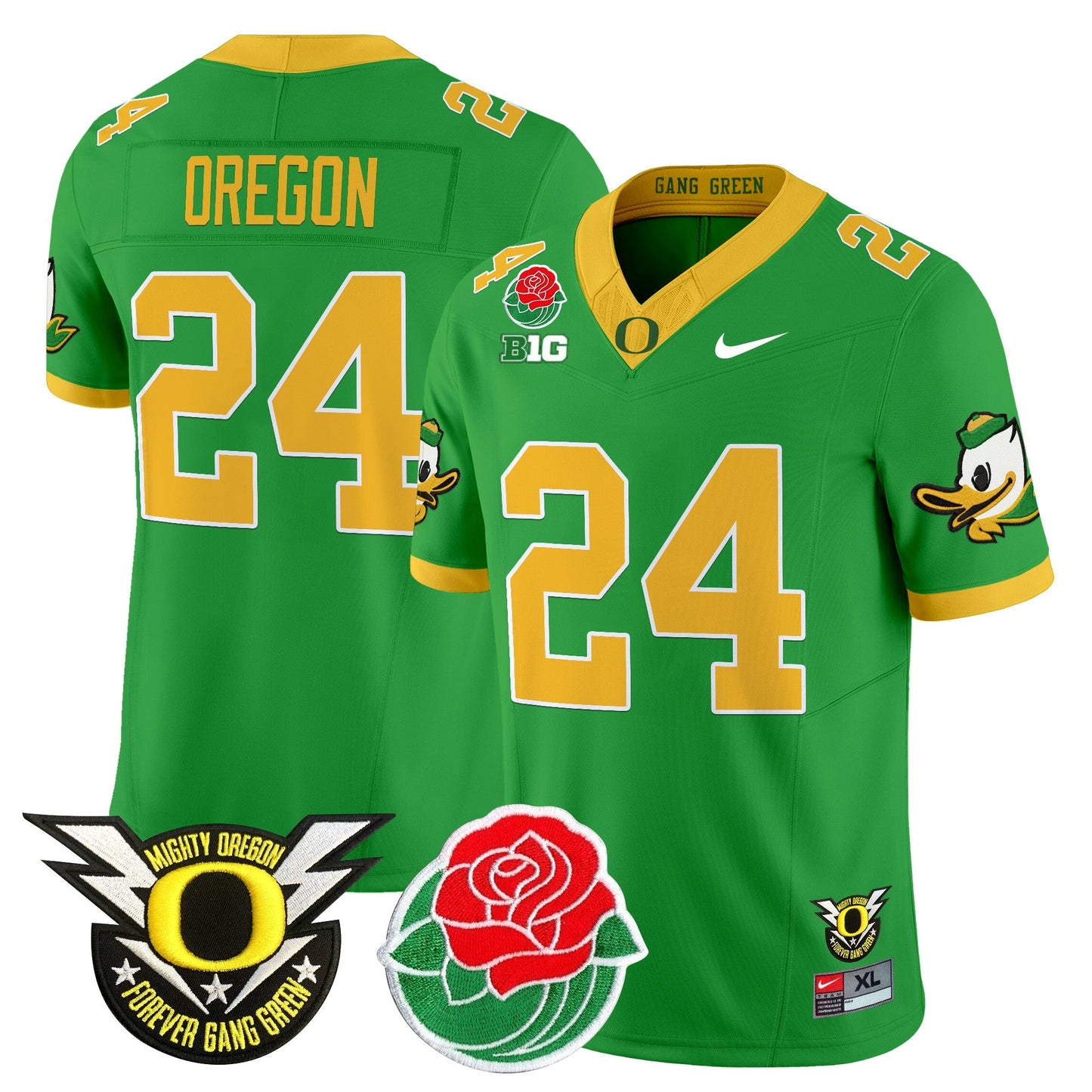 ORE 2025 Rose Bowl Game & BIG Patch Vapor Limited Jersey - All Stitched