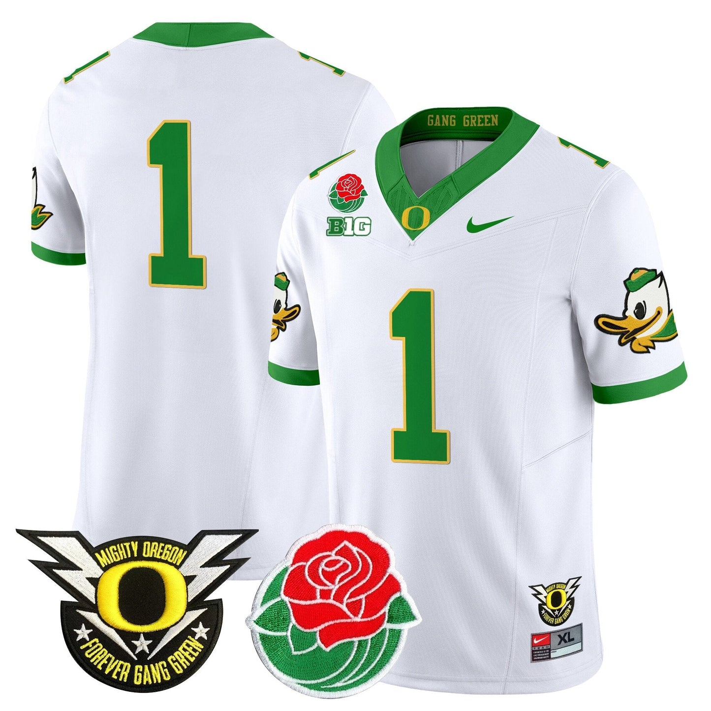 ORE 2025 Rose Bowl Game & BIG Patch Vapor Limited Jersey - All Stitched