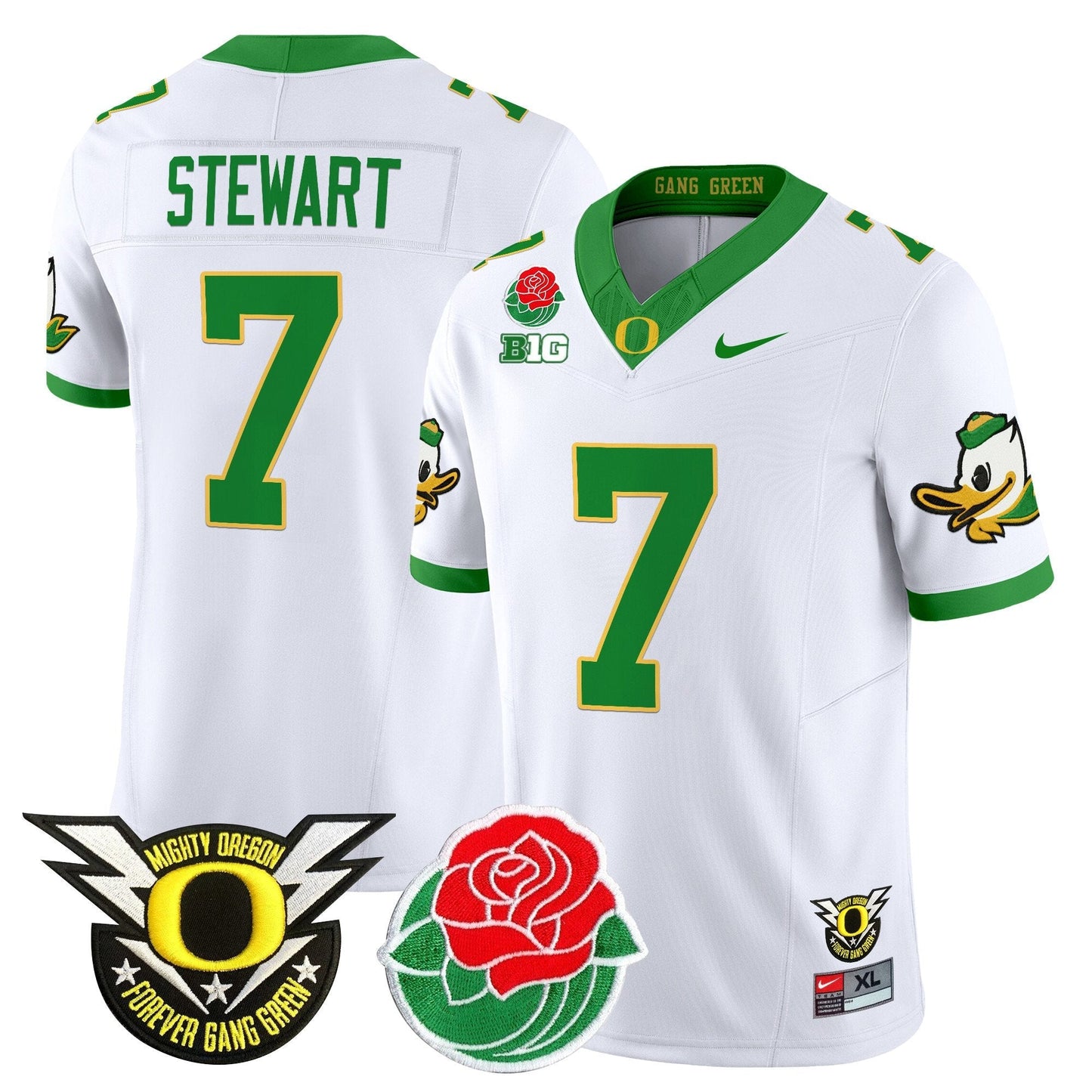 ORE 2025 Rose Bowl Game & BIG Patch Vapor Limited Jersey - All Stitched