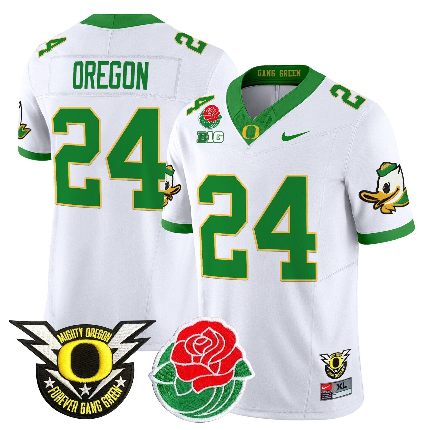 ORE 2025 Rose Bowl Game & BIG Patch Vapor Limited Jersey - All Stitched