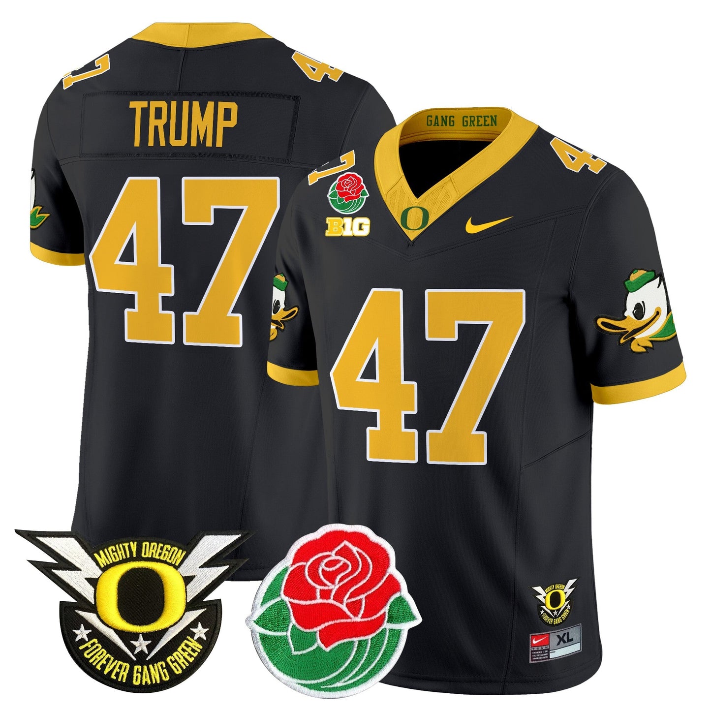 ORE 2025 Rose Bowl Game & BIG Patch Vapor Limited Jersey - All Stitched