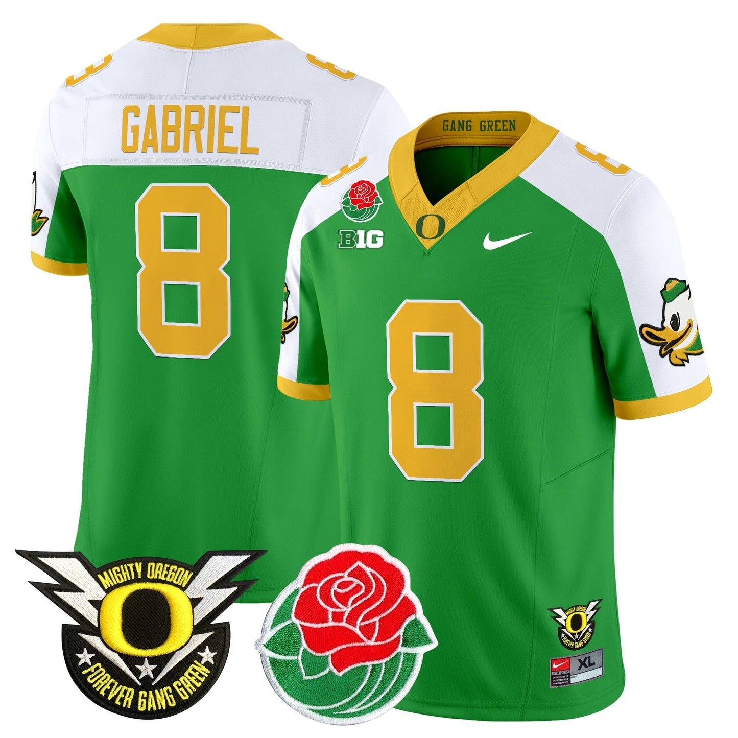 ORE 2025 Rose Bowl Game & BIG Patch Vapor Limited Jersey - All Stitched