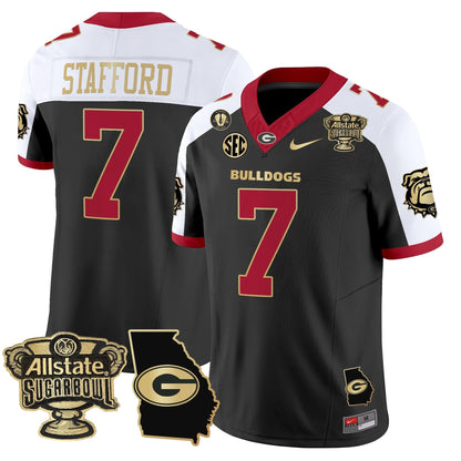 Georgia Bulldogs 2025 Sugar Bowl & Georgia Map Patch Vapor Limited Jersey - All Stitched