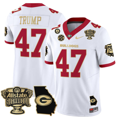 UGA 2025 Sugar Bowl & Georgia Map Patch Vapor Limited Jersey - All Stitched