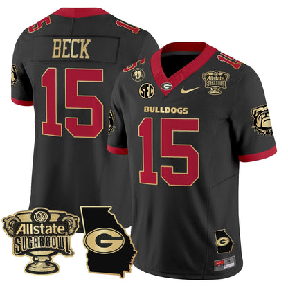 UGA 2025 Sugar Bowl & Georgia Map Patch Vapor Limited Jersey - All Stitched