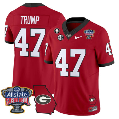 Georgia Bulldogs 2025 Sugar Bowl & Georgia Map Patch Vapor Limited Jersey - All Stitched