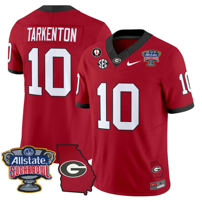 Georgia Bulldogs 2025 Sugar Bowl & Georgia Map Patch Vapor Limited Jersey - All Stitched