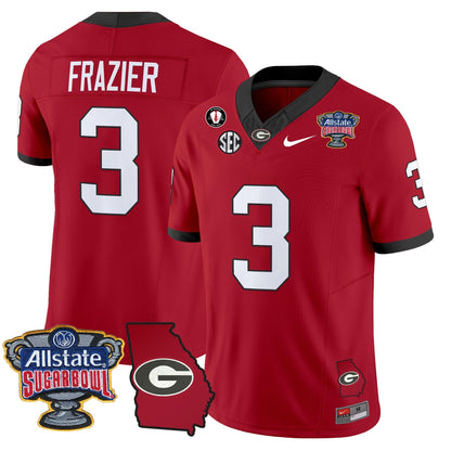 UGA 2025 Sugar Bowl & Georgia Map Patch Vapor Limited Jersey - All Stitched