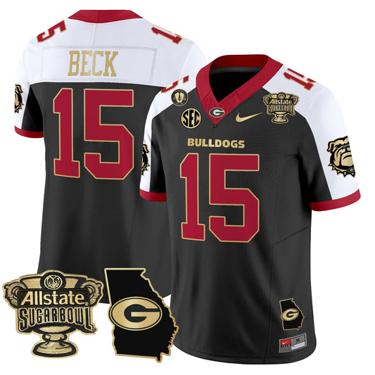 UGA 2025 Sugar Bowl & Georgia Map Patch Vapor Limited Jersey - All Stitched