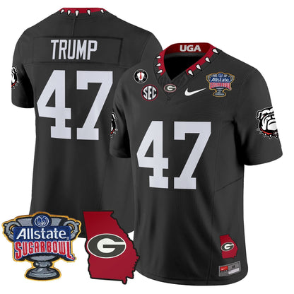 Georgia Bulldogs 2025 Sugar Bowl & Georgia Map Patch Vapor Limited Jersey - All Stitched