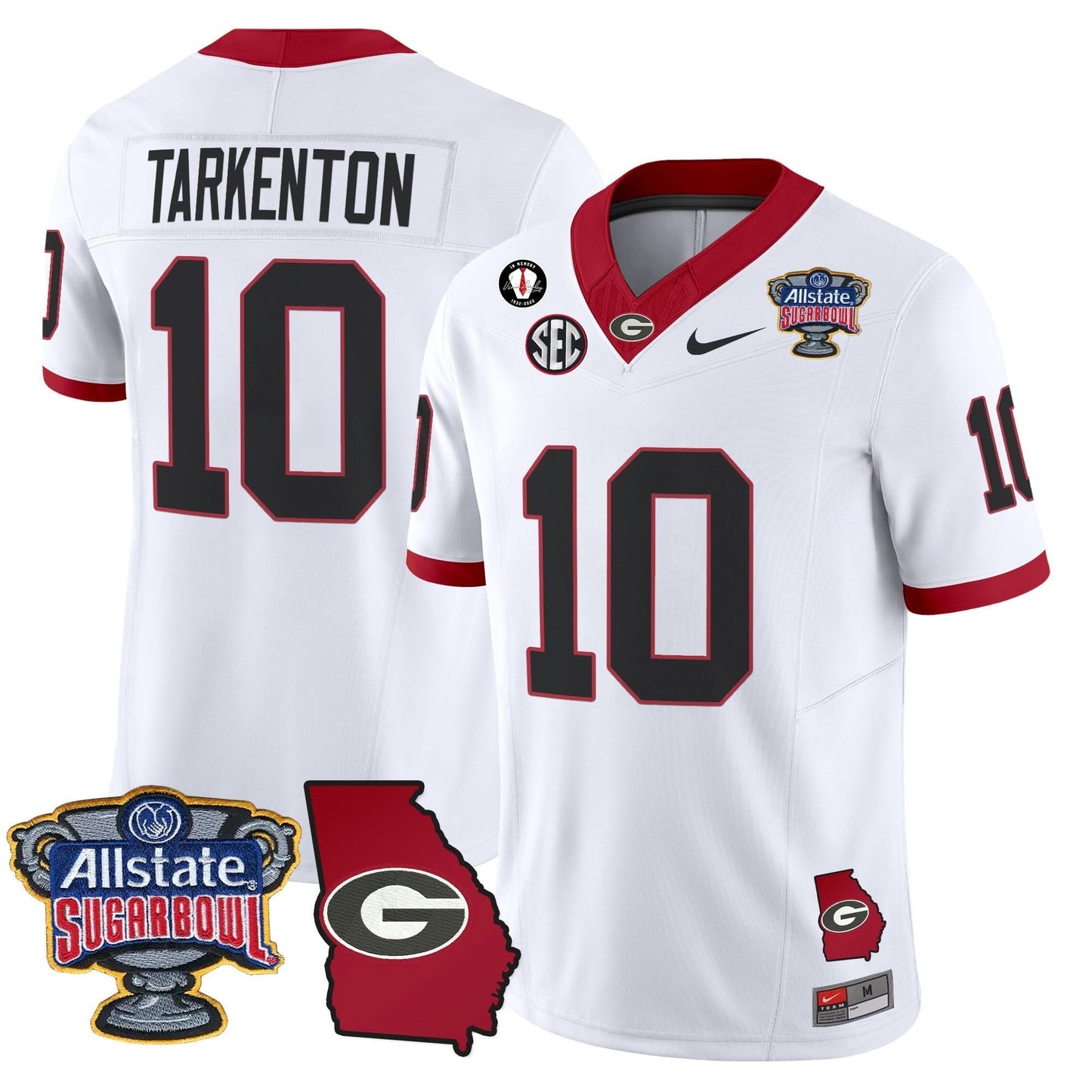 Georgia Bulldogs 2025 Sugar Bowl & Georgia Map Patch Vapor Limited Jersey - All Stitched