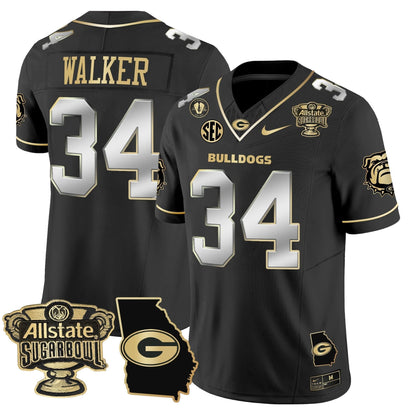 Georgia Bulldogs 2025 Sugar Bowl & Georgia Map Patch Vapor Limited Jersey - All Stitched