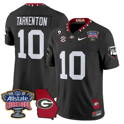 UGA 2025 Sugar Bowl & Georgia Map Patch Vapor Limited Jersey - All Stitched